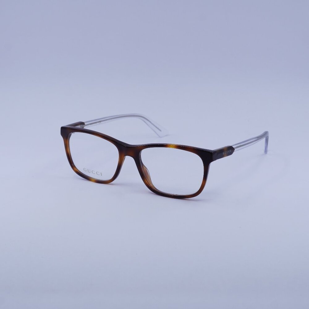 Gucci GG0490O 003 Eyeglasses Havana/Transparent 53mm Rectangle Frame